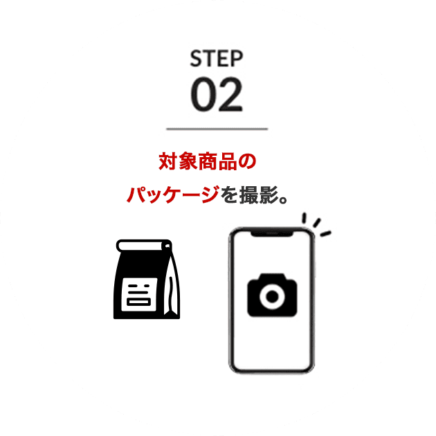 対象商品のパッケージを撮影。